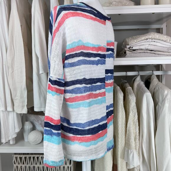 1.4.3. Story by Line Up striped crew neck sweater. Sz. Med. Item# 0009 - Picture 3 of 6